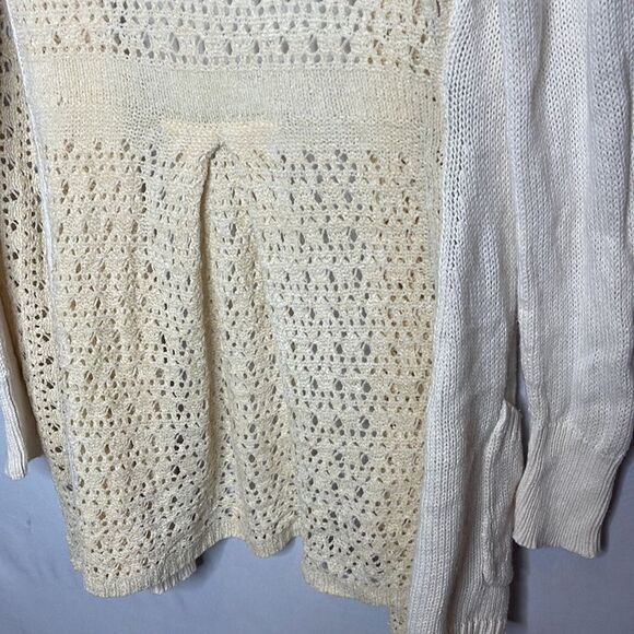 Anthropology Angel Of The North Ivory Knit Open Front Cardigan Sweater. Size XS. - Picture 7 of 10